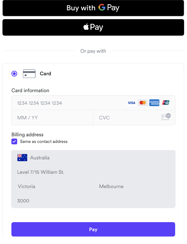 Billing - Drop-in Element