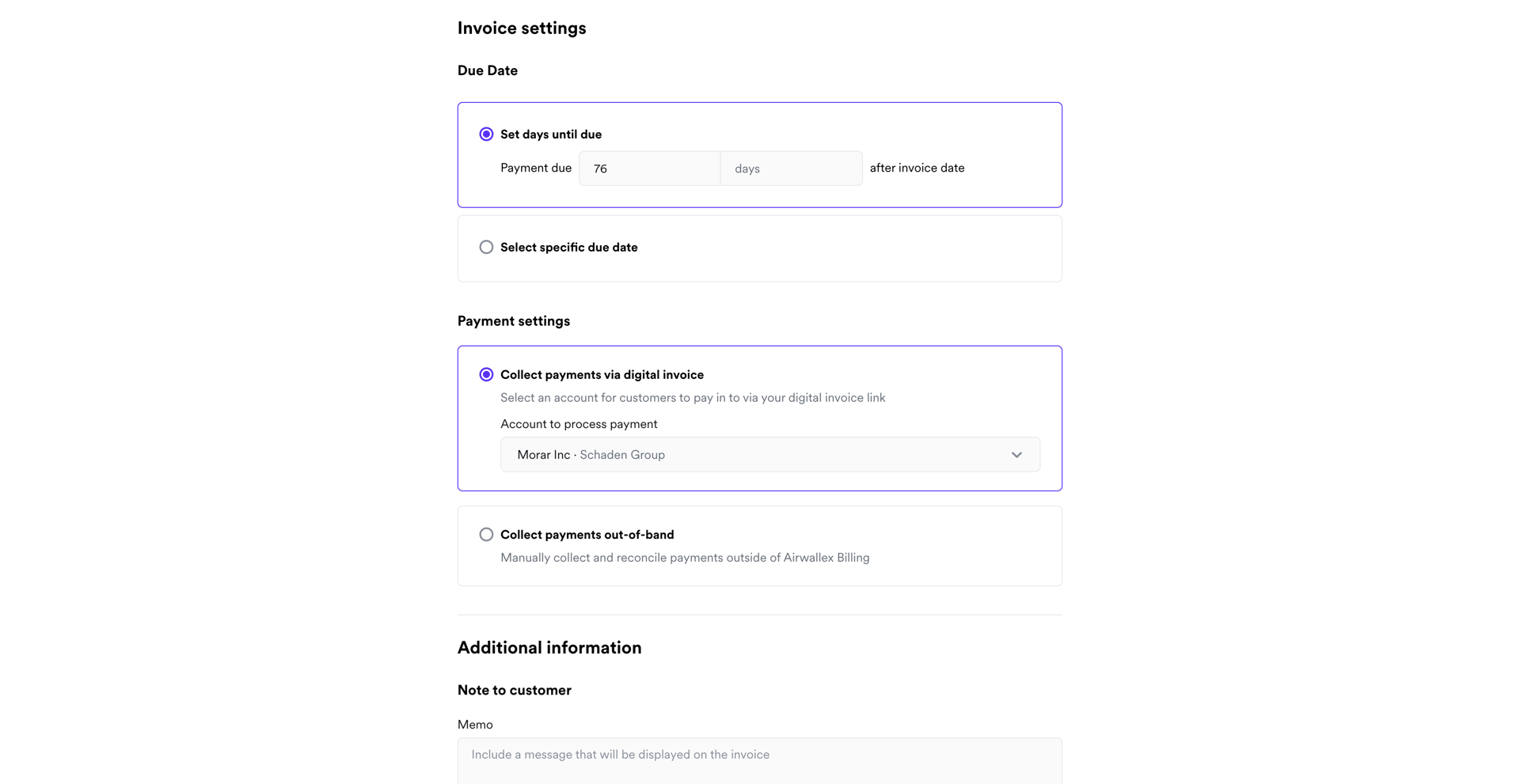 Create a new invoice
