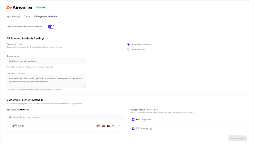 Bigcommerce Manage All Payment Methods