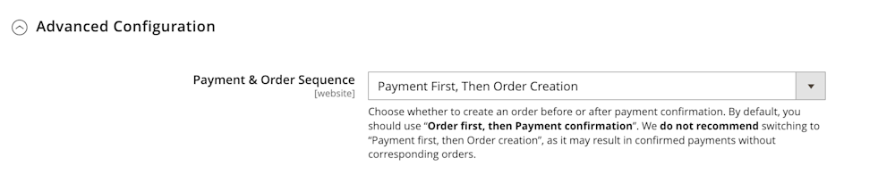 Magento Order Configuration