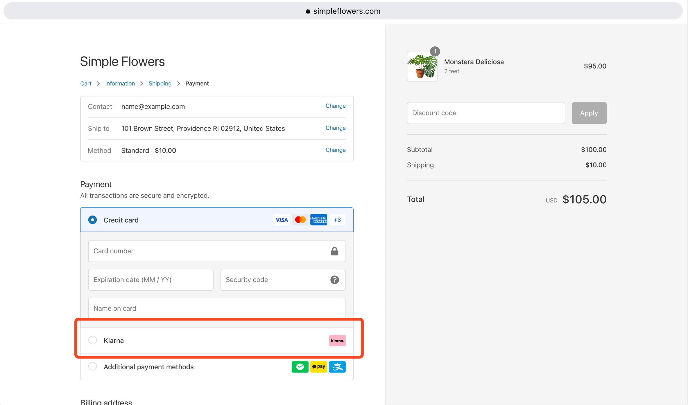 Klarna on Shopify Store