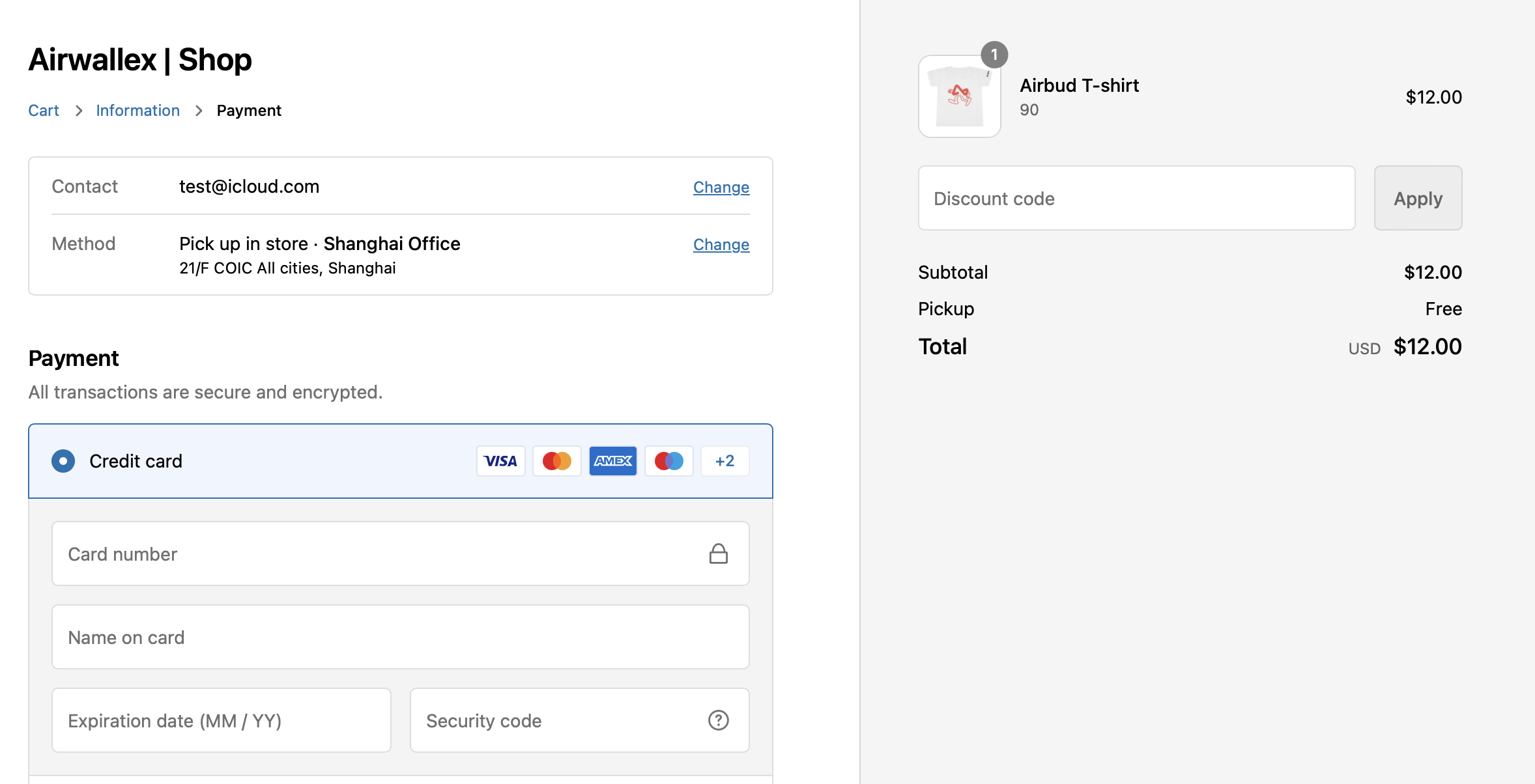 Credit Card Checkout