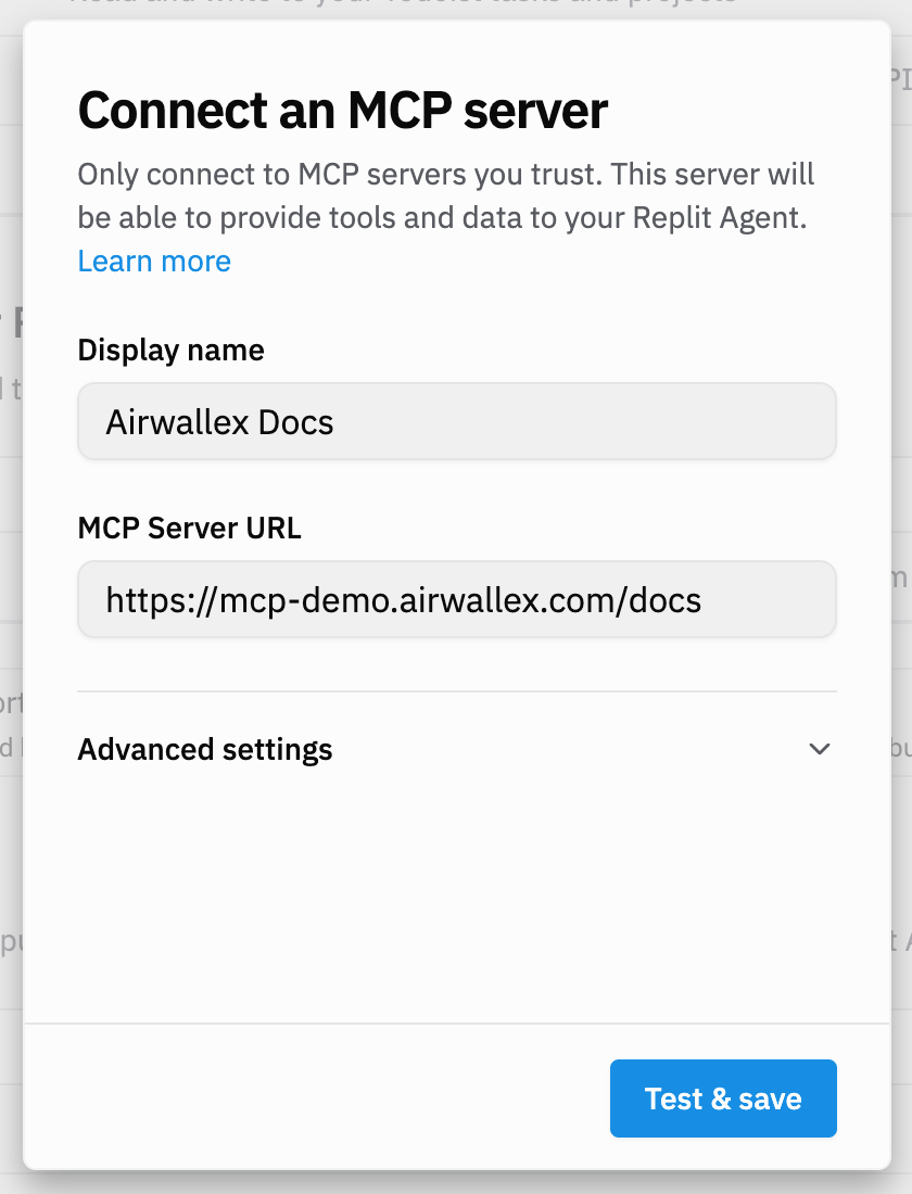 Repl.it MCP Configuration
