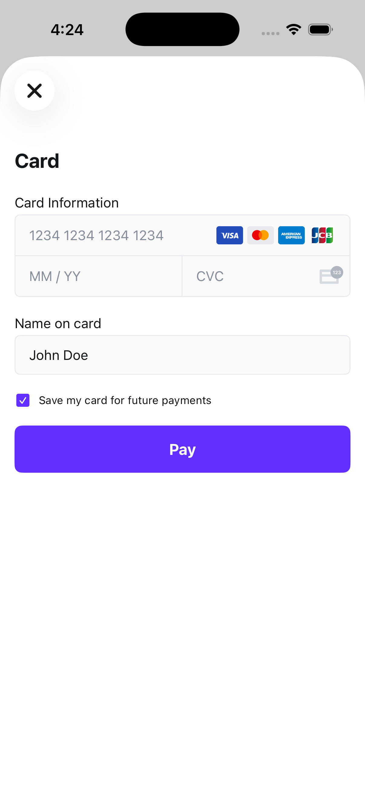 HPP - Single payment method