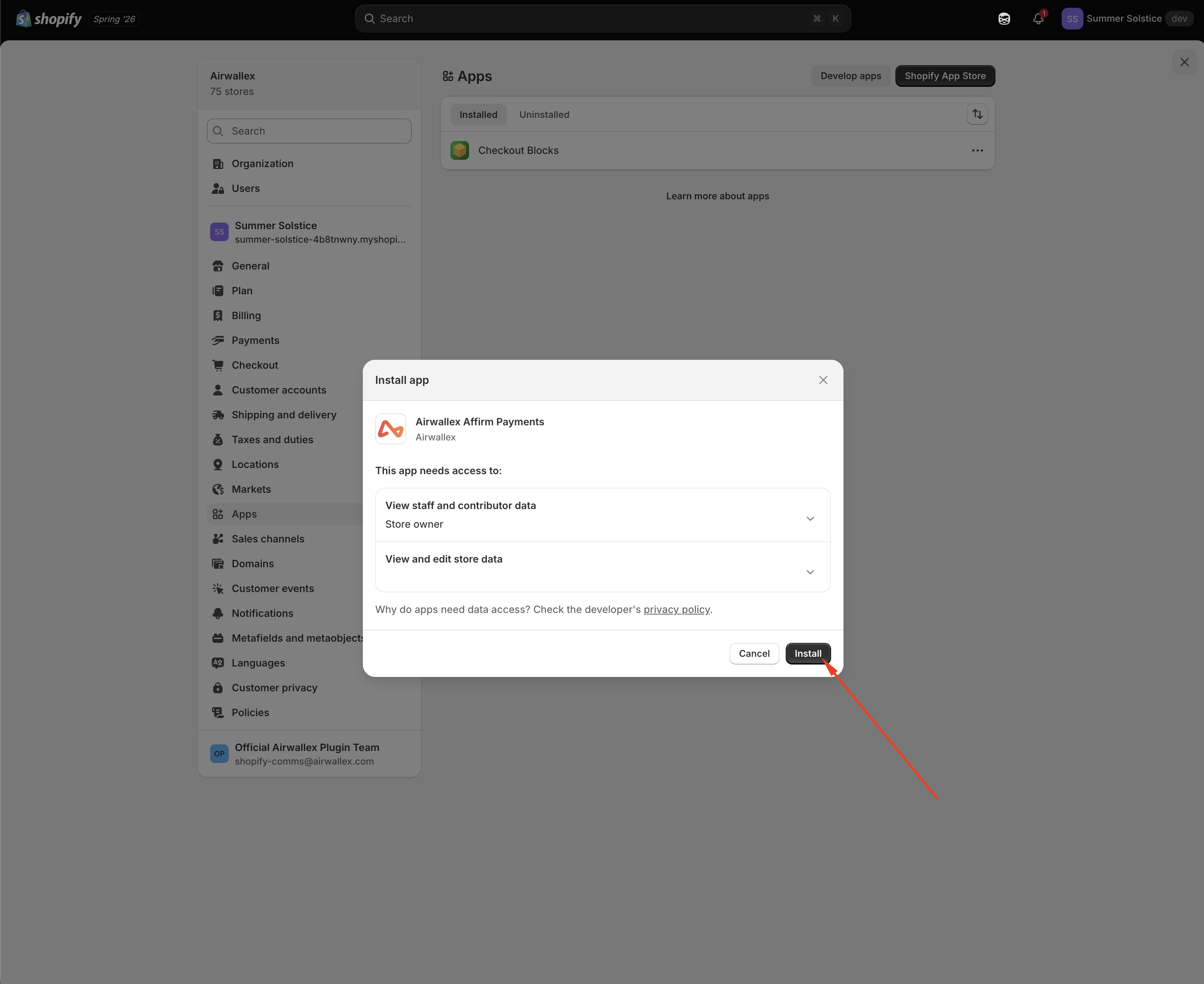 Click manage