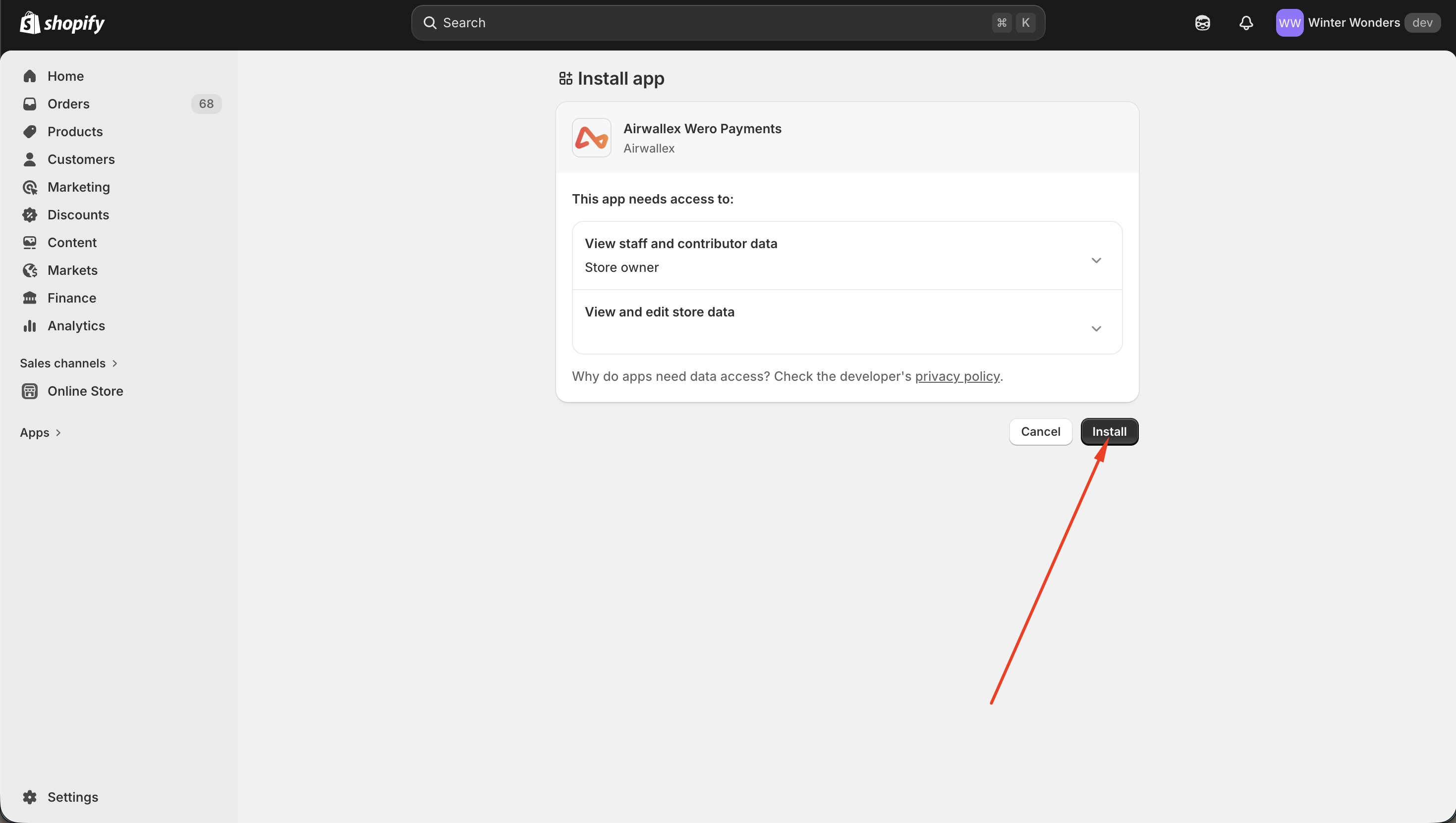 Click manage