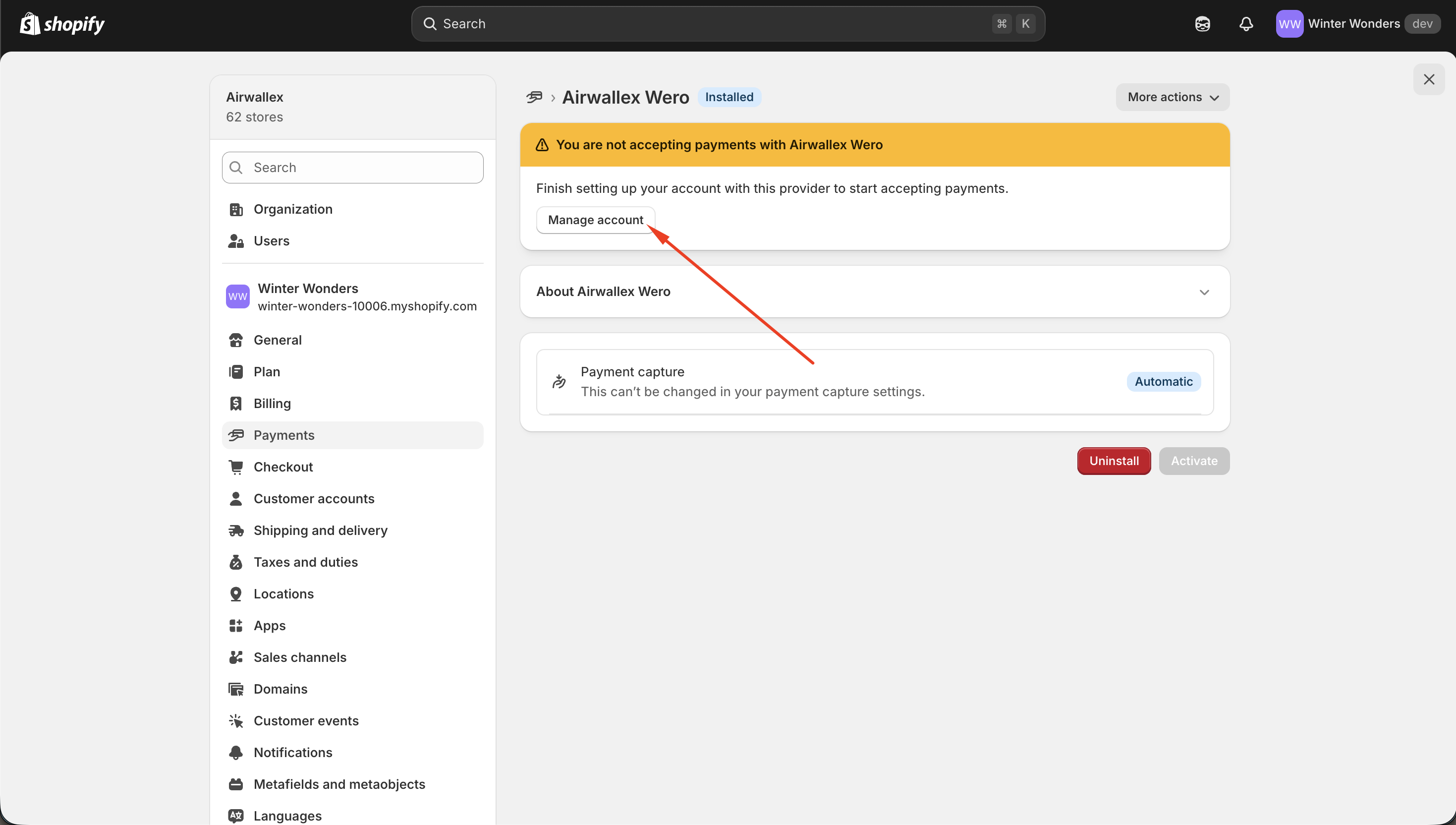 Click manage account