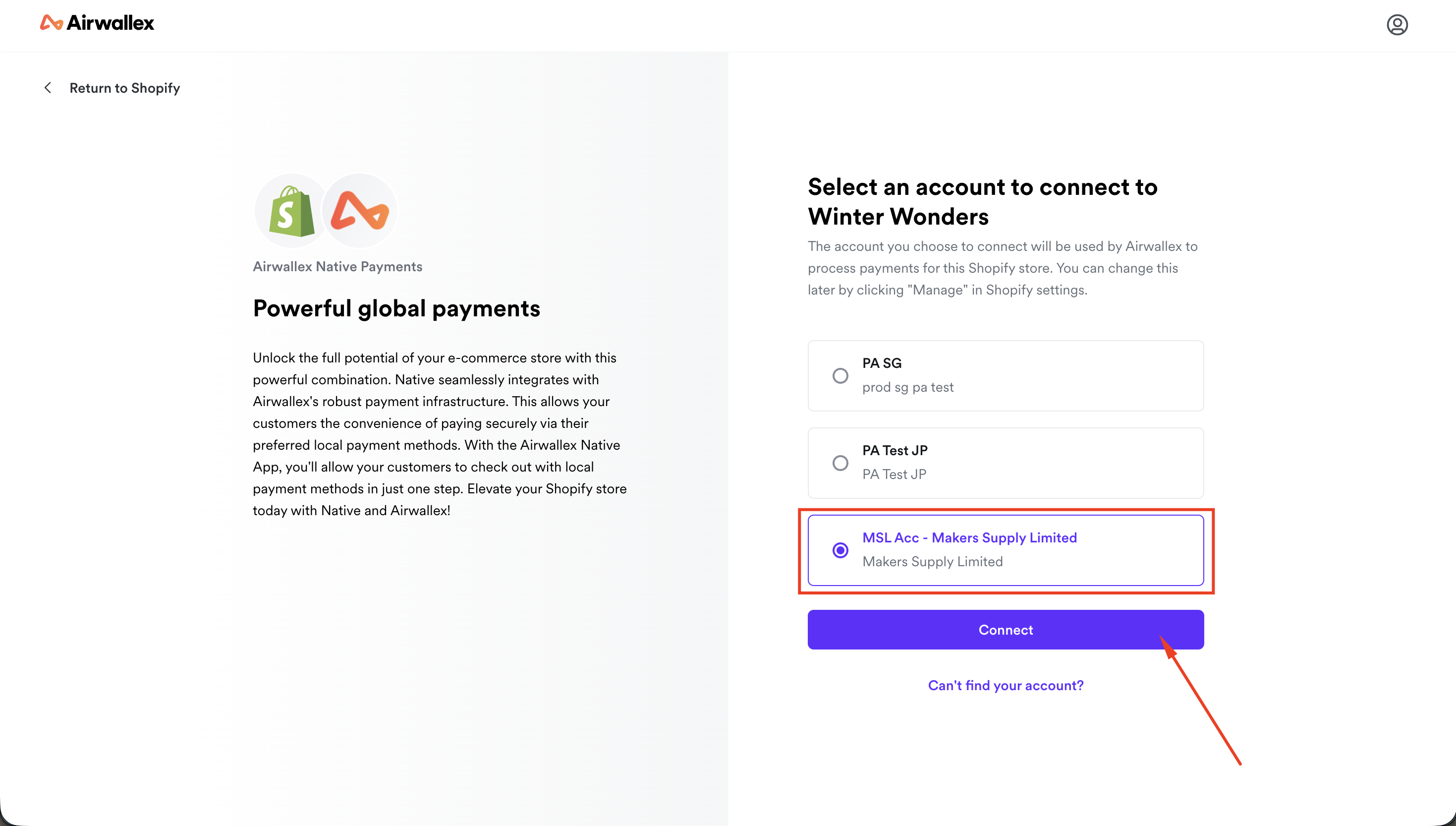 Select Account