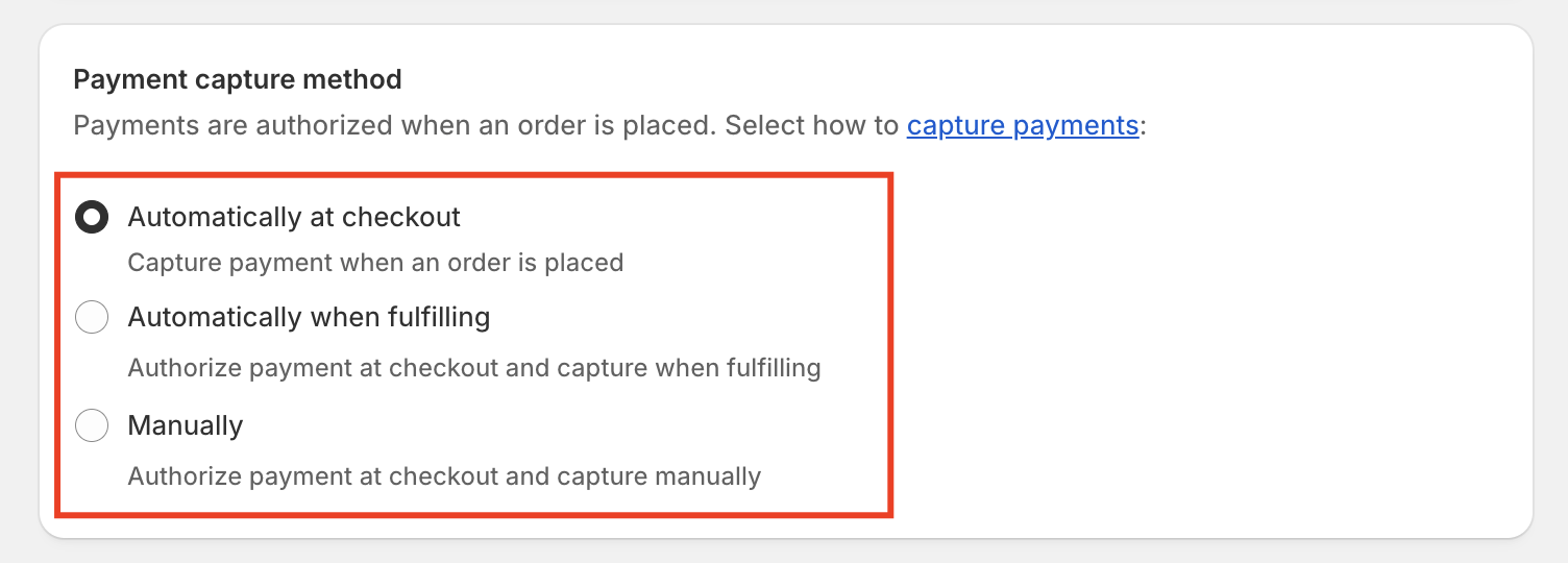 Capture Mode Configuration
