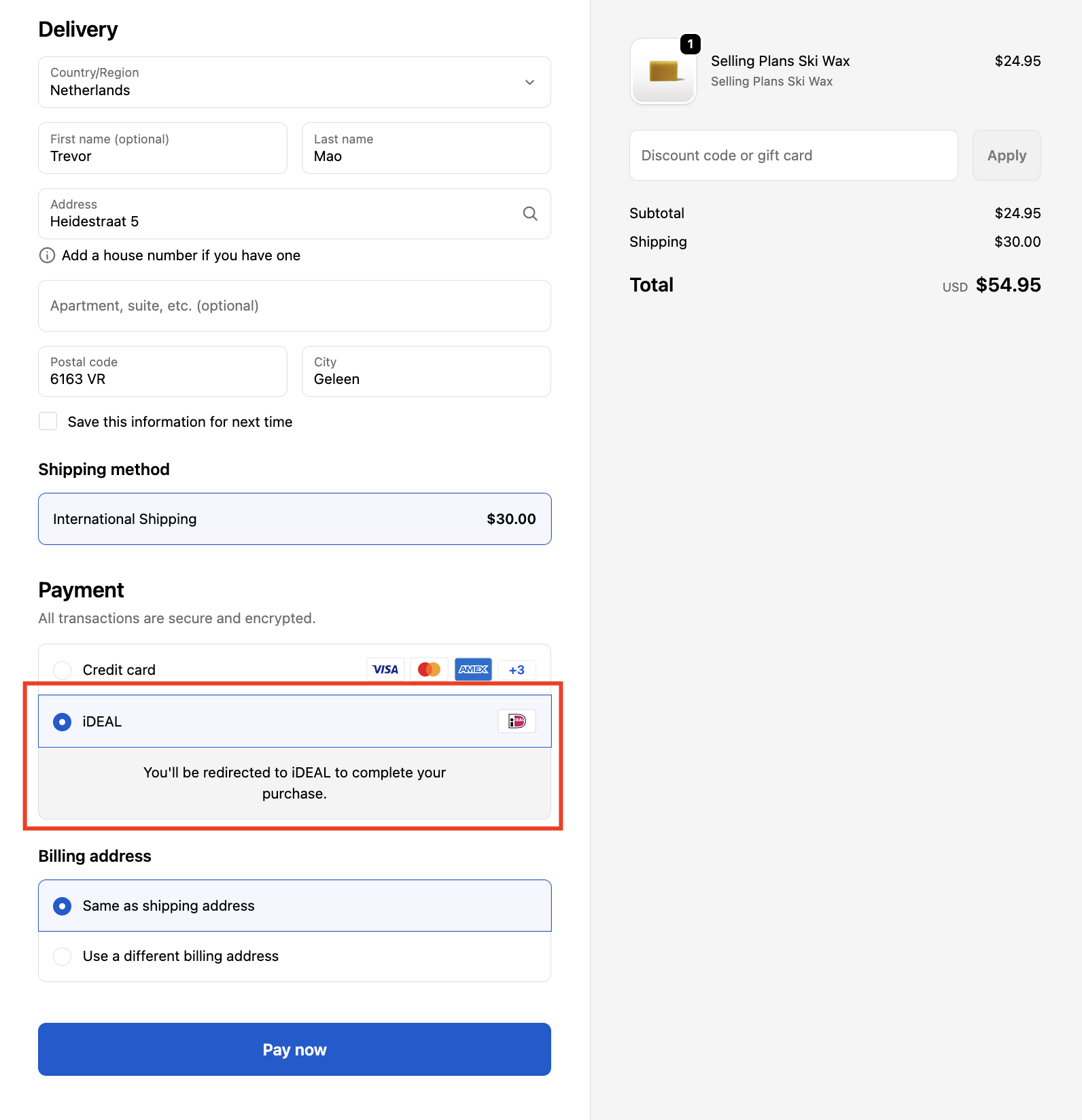 iDEAL on Shopify Store