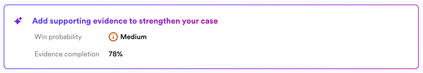 Evidence completion tracking interface
