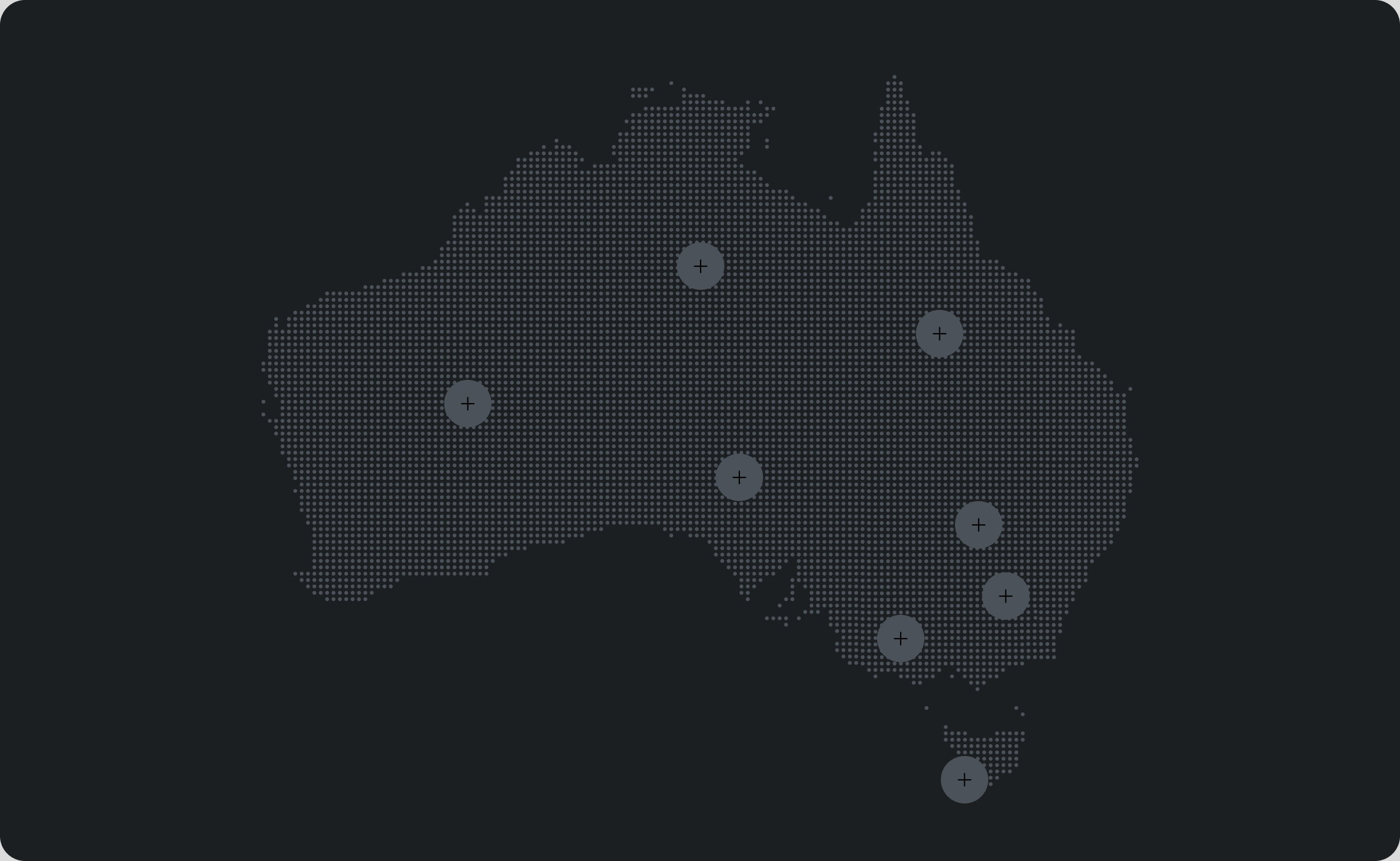 Map of Australia with Airwallex impact markers